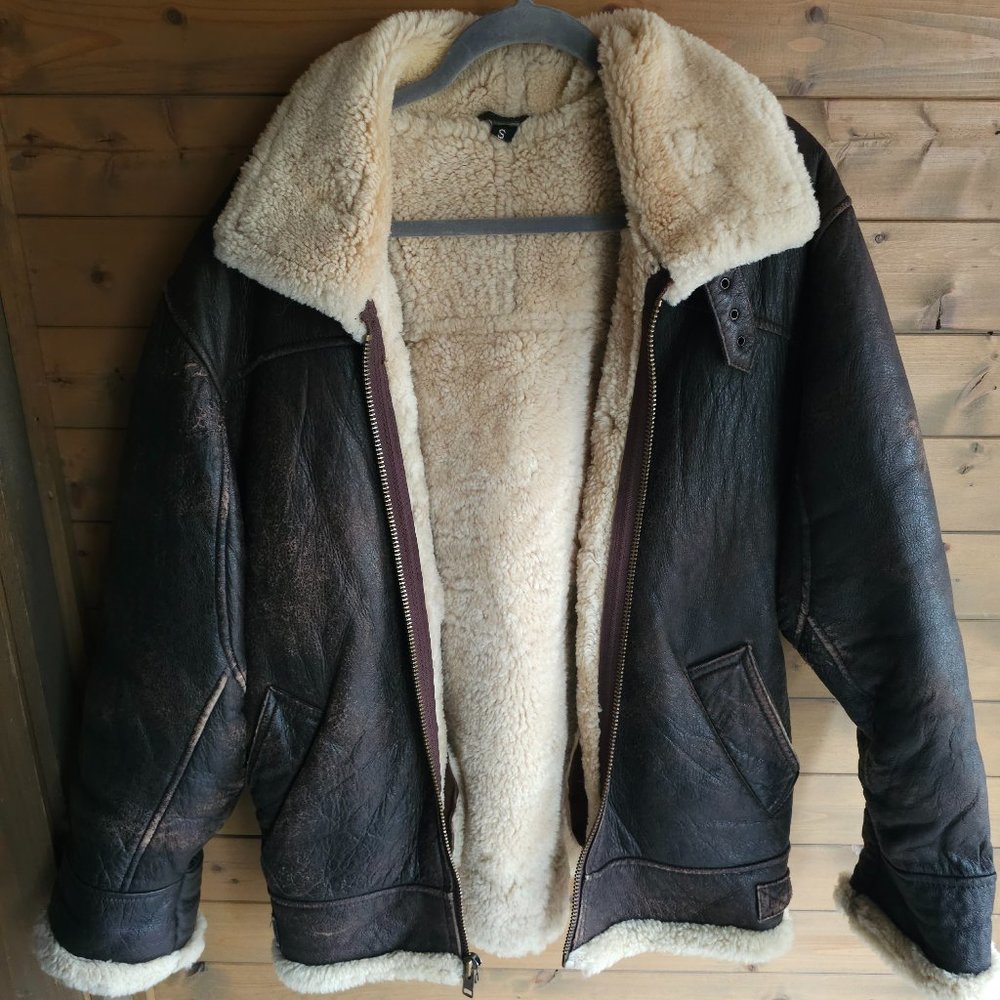 Woman's Vintage Wilson Adventure Bound Shearling Leather Bomber Jacket US